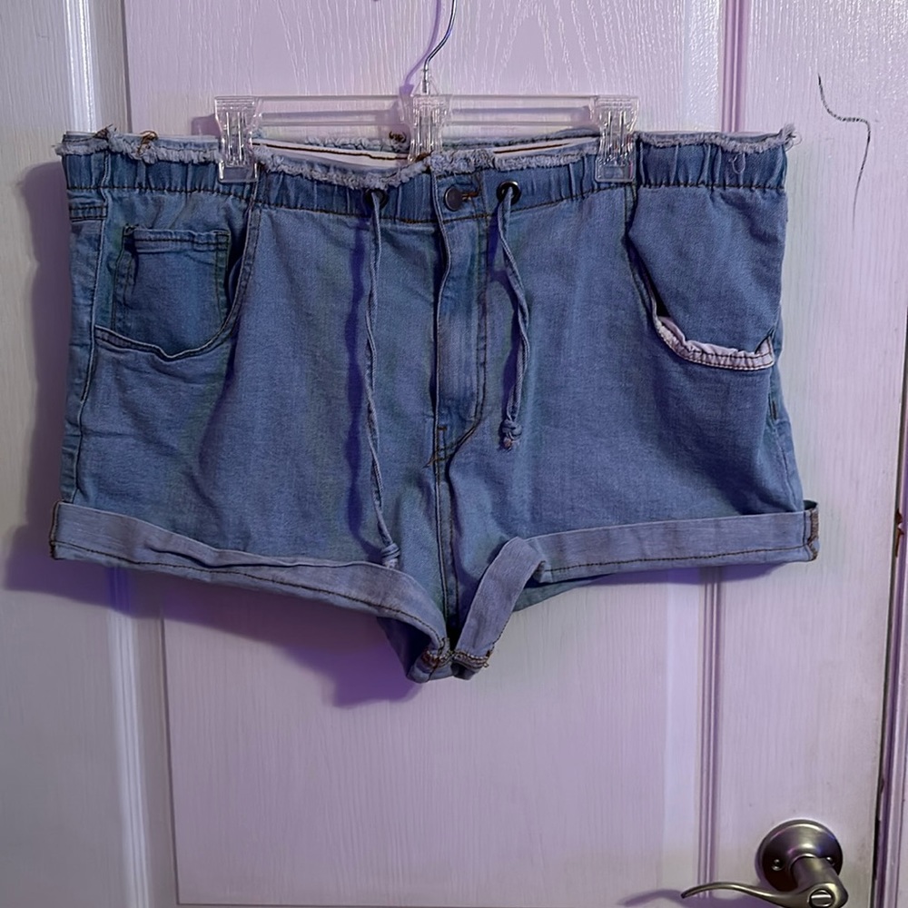 Drawstring Jean Shorts